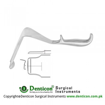 St. Marks Pelvis Retractor Stainless Steel, 33 cm - 13" Blade Size 195 x 60 mm - 60 x 45 mm